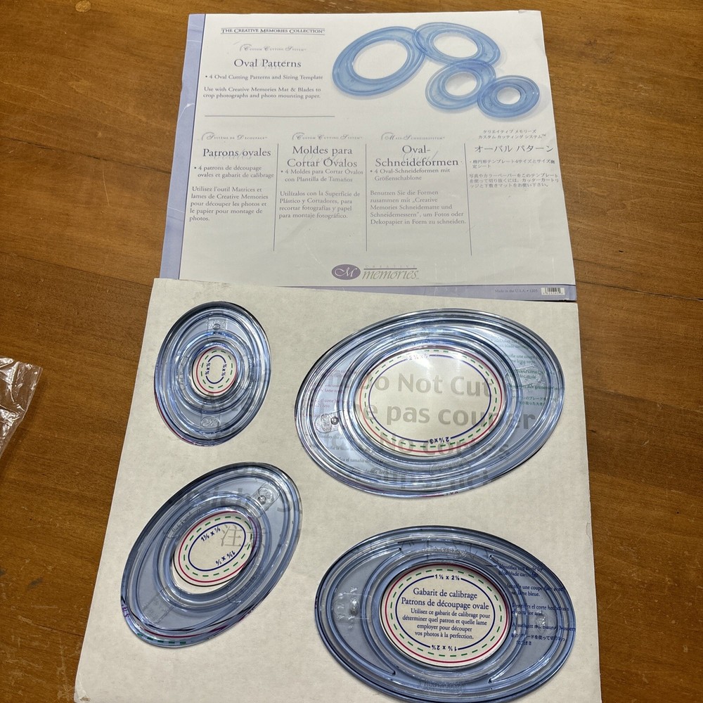 Creative Memories 4 Oval Set Pattern Custom Cutting System with Templates