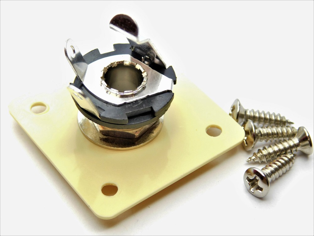Cream Square Output Jack Plate Plastic Fits Epiphone Les Paul ®