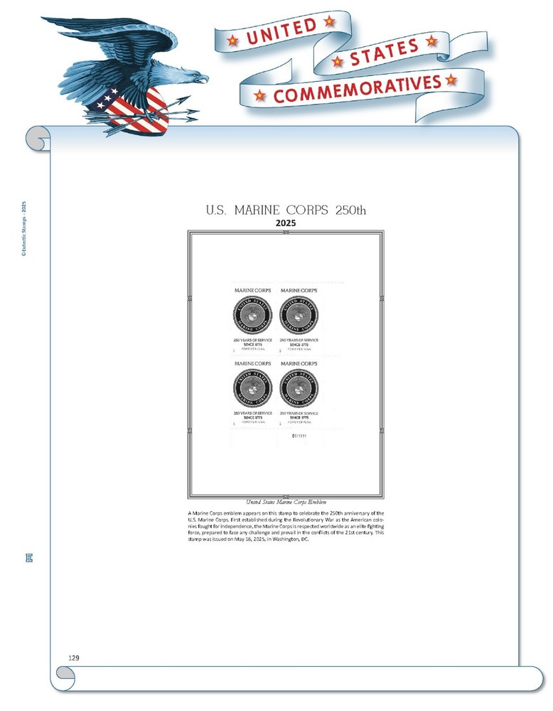 2025 U.S. Commemorative Plate Block Supplement (White Ace Alternative)