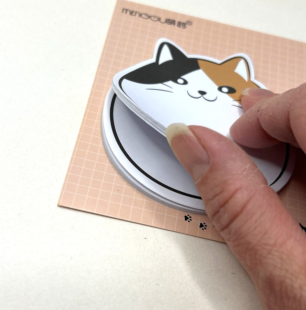 Calico Cat Sticky Note Pad Memo School Lunch Notes