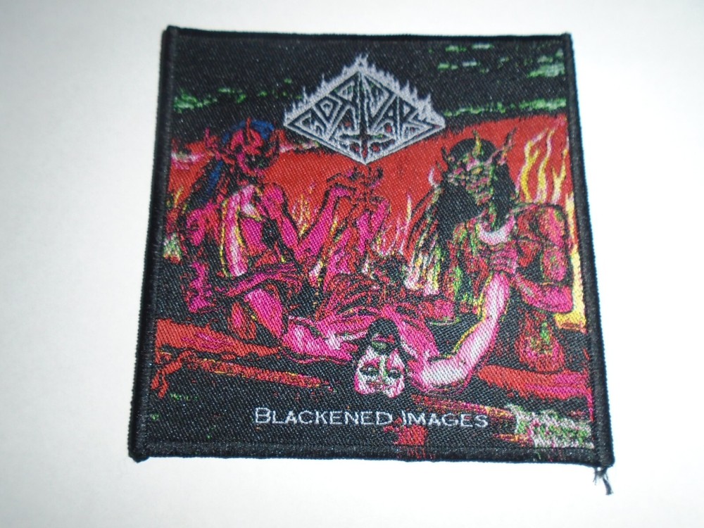 MORTUARY BLACKENED IMAGES WOVEN PATCH