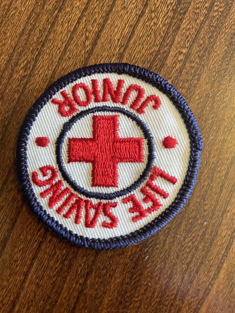 Vintage Red Cross Life Saving Junior Embroidered Patch