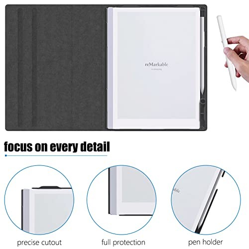 ENET-CASE Case for Remarkable 2 Paper Tablet- Multi-Viewing Adjustable Black