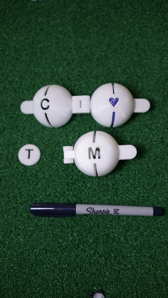 Golf Ball Marker Stencil - 2CT STENCIL ONLY - 2 Sided - Personalized - See Notes