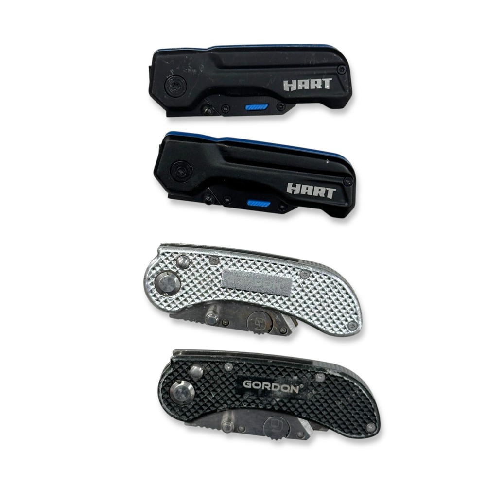 Hart, Gordon Folding Retractable Utility Knife Set, 4 Pcs