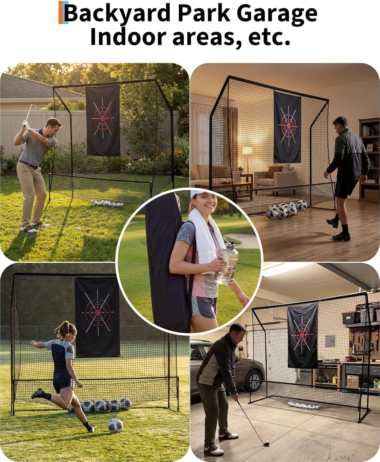 10x7.5FT Golf Hitting Net for Backyard,Heavy Duty Practice Net w Targeting Cloth