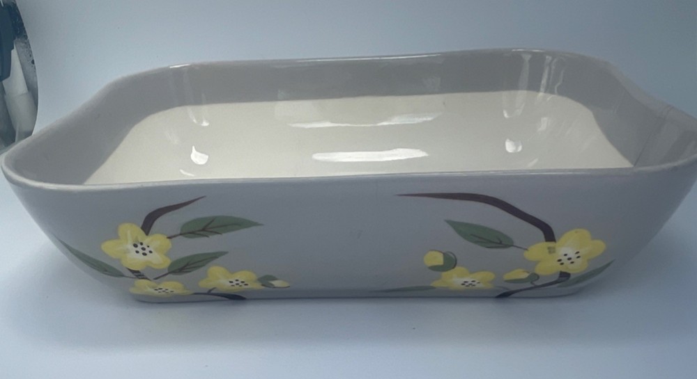 Vintage Weil Ware Blossom Hand Ceramic Rectangle Baking Dish