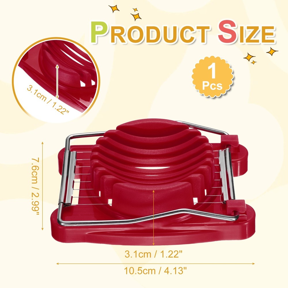 Egg Slicer for Hard Boiled Eggs, Red