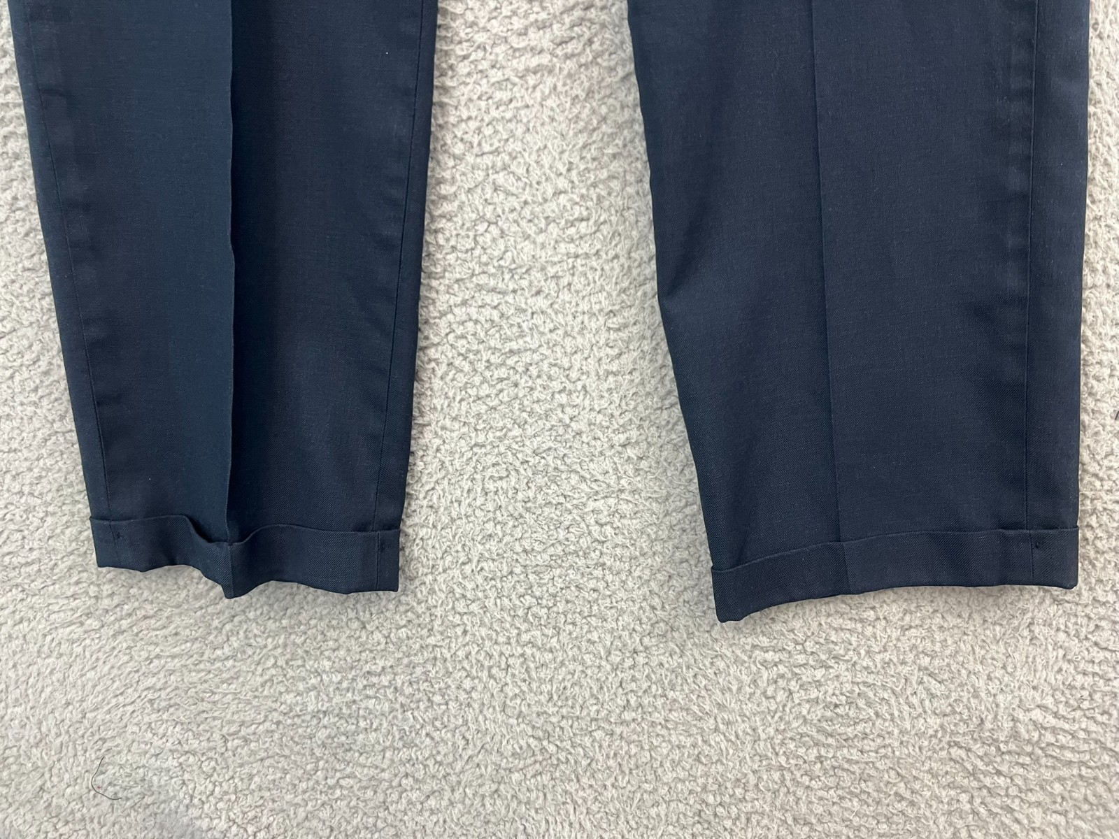 Vintage L.L. Bean Pants Men's 32W (Fits 32x30) Blue Wool Pleated Casual Preppy