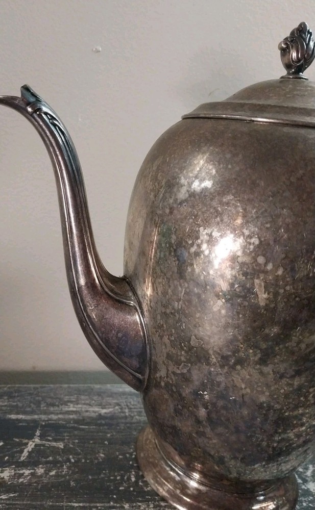 Vintage Tarnished Silver Plate Tea Pot Home Decorators Inc