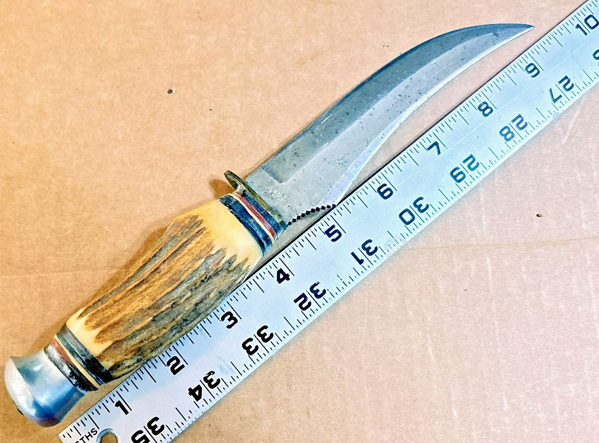 Vintage GERMAN BOWIE KNIFE EDGE BRAND #496 Solingen Germany Antique RARE KNIVES