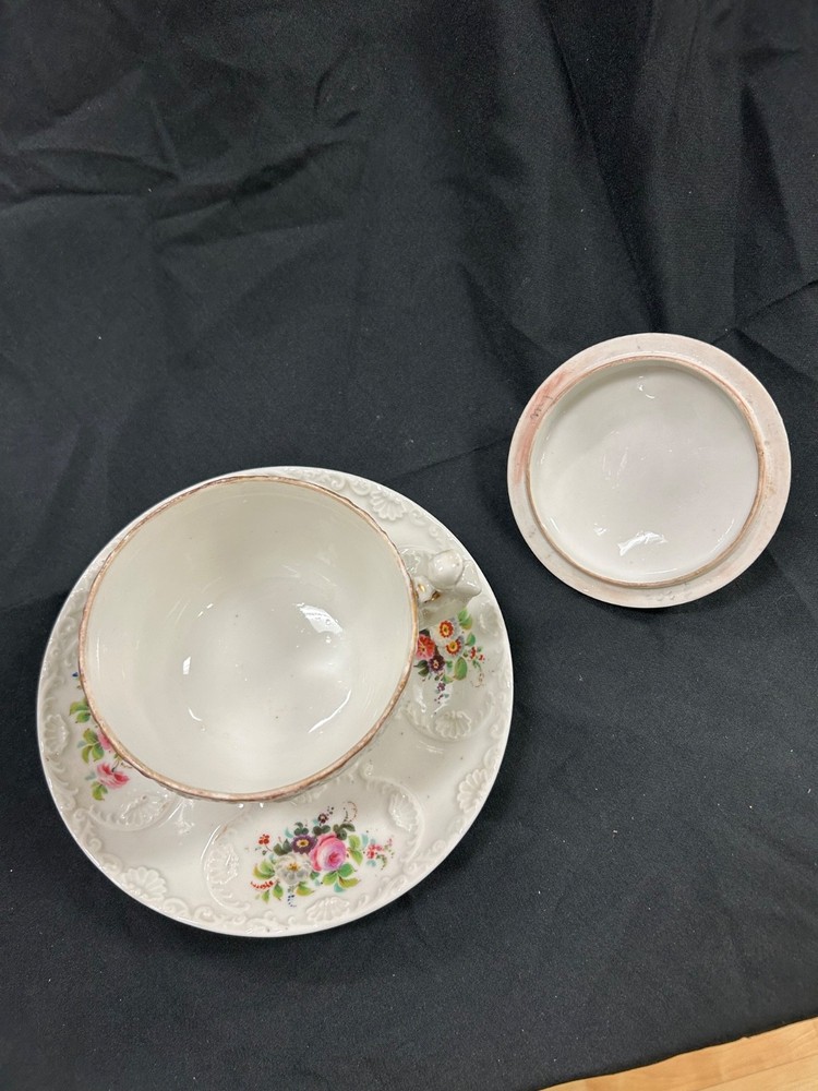 Jacob Petit large covered cup and saucer