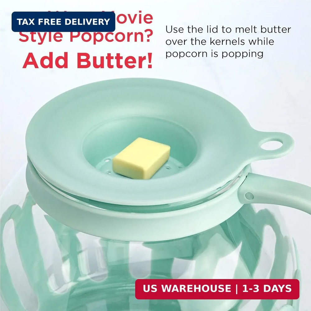 Ecolution Patented Micro-Pop Microwave Popcorn Popper with Temperature Safe Glas