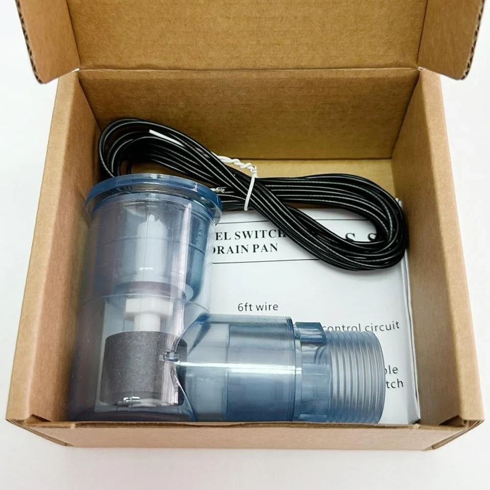 SS2 Condensate Float Switch Clear PVC Overflow Safety Level Sensor for HVAC D...