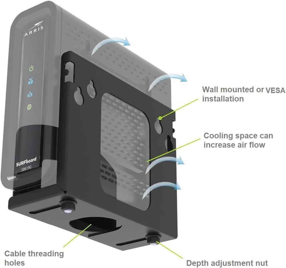 Cable Box Mount and Adjustable Wall Mount for Small Wide Devices, like Streaming