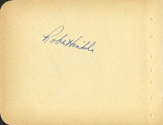 Vintage ROBERT HINKLE Autograph