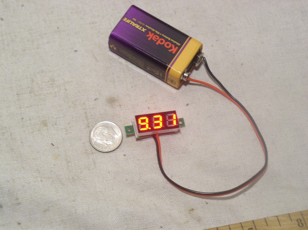 MINI SMALL 3 DIGIT RED LED 2 WIRE AUTORANGE DIGITAL PANEL VOLTMETER 3-30V USA