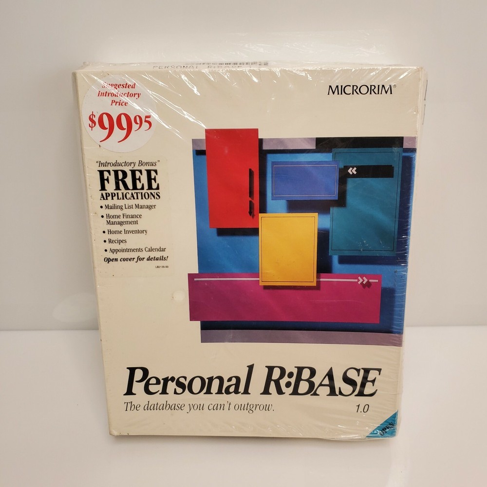 Vintage Microrim Personal R:BASE 1.0 Computer Database 1990 NIP HTF