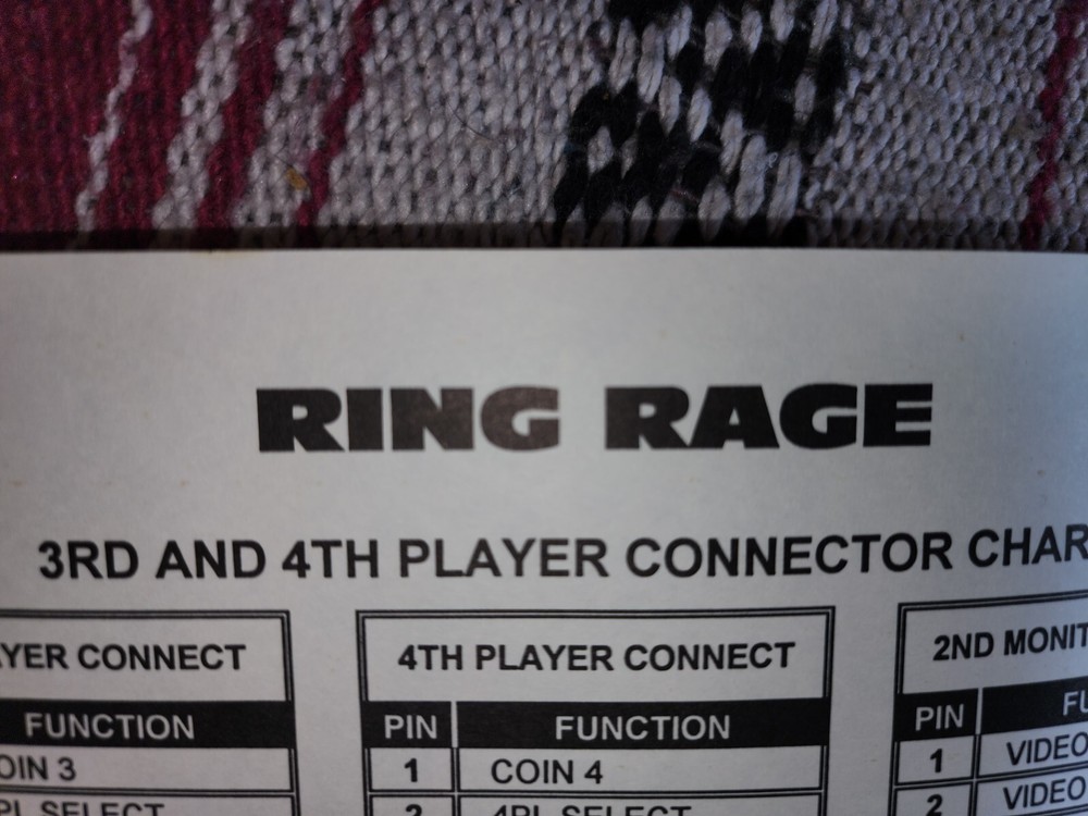 Ring Rage Arcade Manual Taito