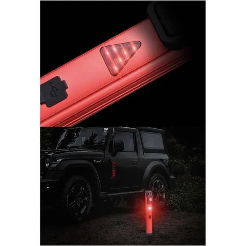 6W Rechargeable USB Type-C LED Work Flashlight Lamp White & Red Light Magnet