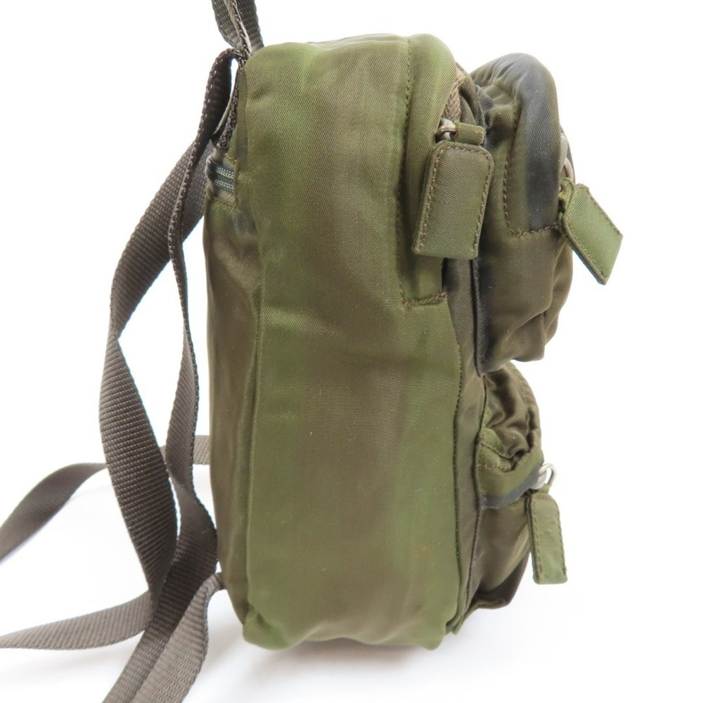 PRADA Triangle Logo Mini Rucksack Backpack Nylon Brown From Japan