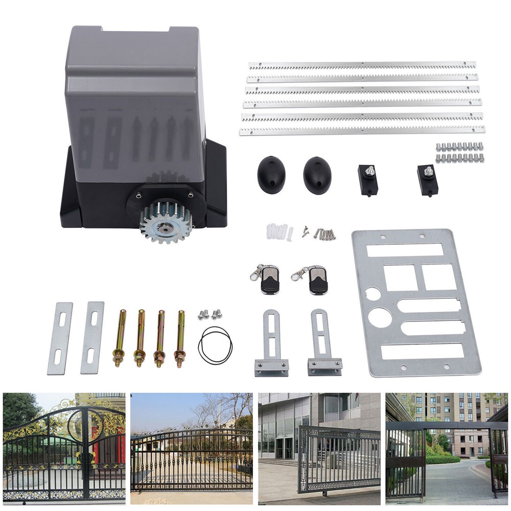 4400lbs Automatic Electric Sliding Gate Opener Motor Operator w/Remote Control