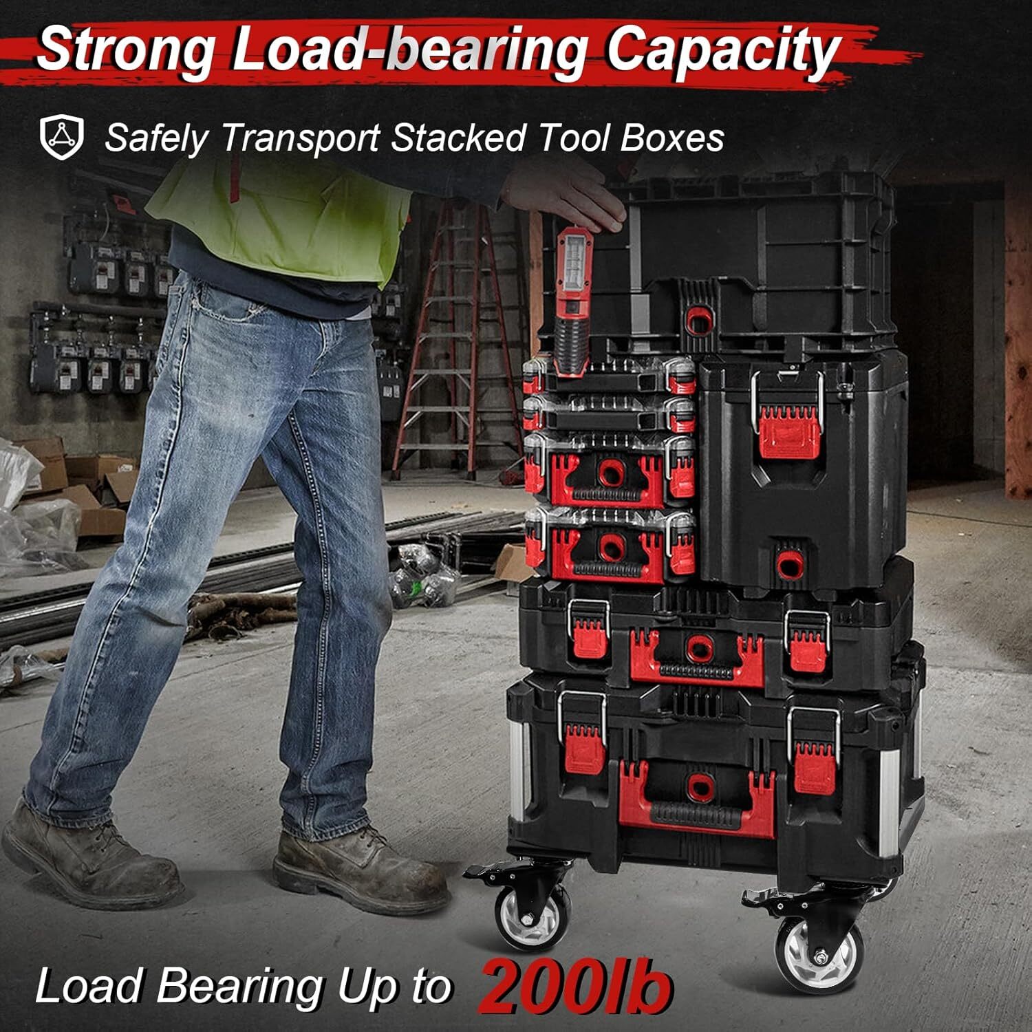 Heavy Duty Tool Box Dolly for Milwaukee Packout Toolboxes