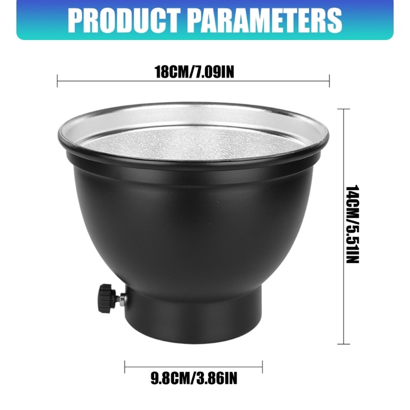 9.8cm Standard Reflector Diffuser Lamp Shade Dish for Bowens Mount Studio