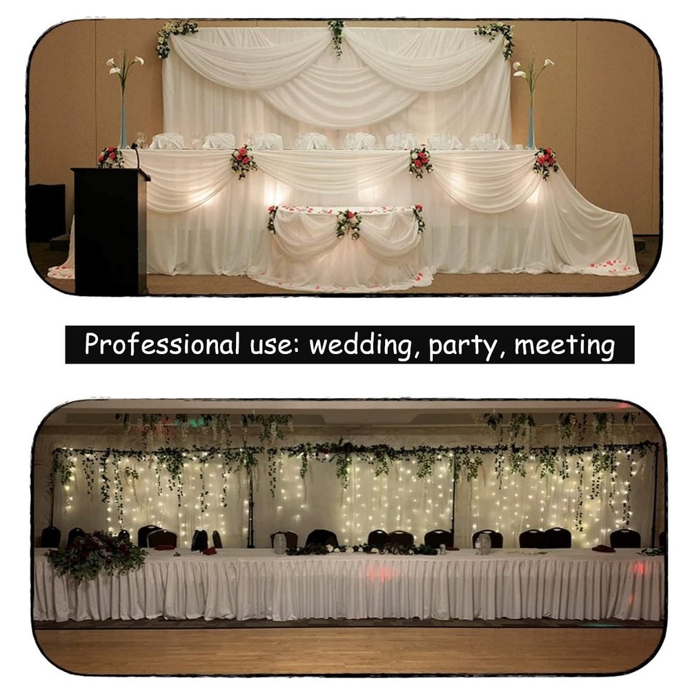 Two Layers Backdrop Made with One Piece Chiffon Tulle & Polyester. Use as Ext...