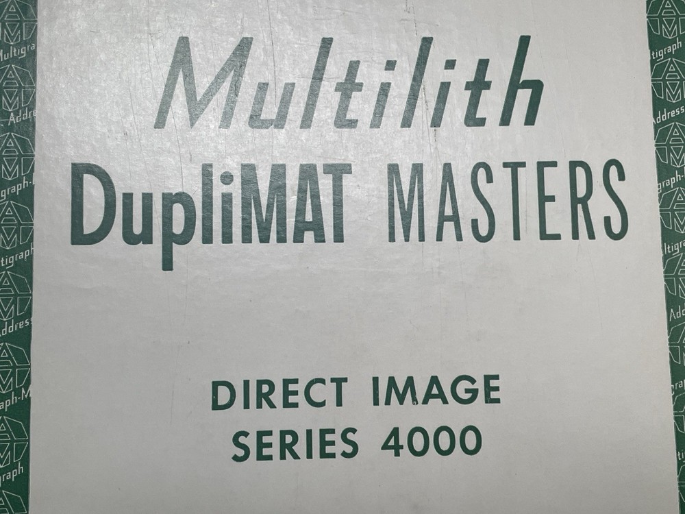 1954 Addressograph Multigraph Corp Multilith Masters Box AM Co USA Empty
