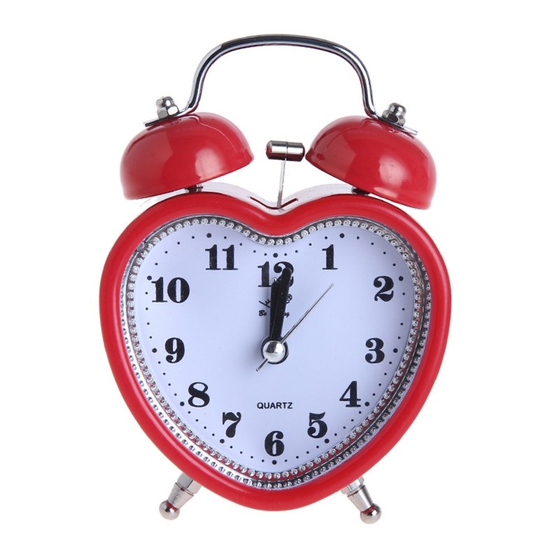 Classical Heart Shape Alarm Clock Bedroom Alarm Clock Backlights Bedsides Clock