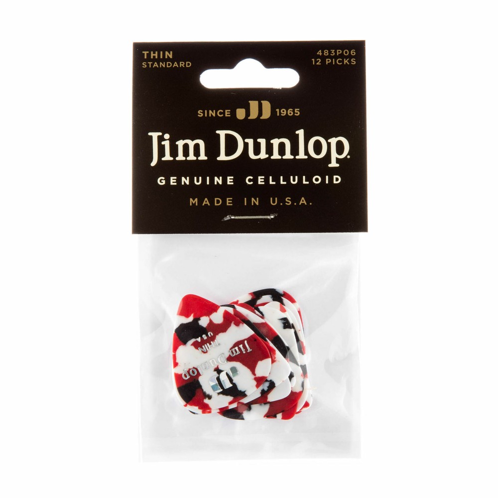 DUNLOP 483P06TH CELLULOID CONFETTI THIN --12 Picks