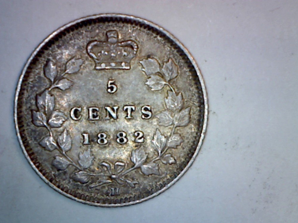 CANADA 1882-H 5c SILVER XF CONDITION