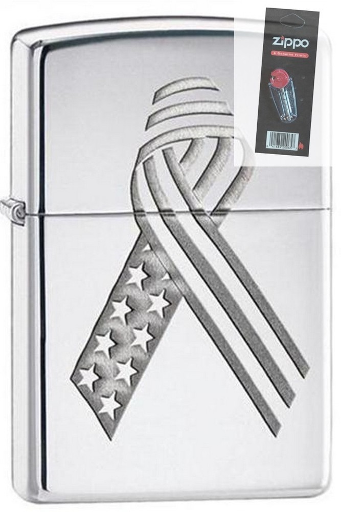 Zippo 28367 flag unity ribbon Lighter + FLINT PACK