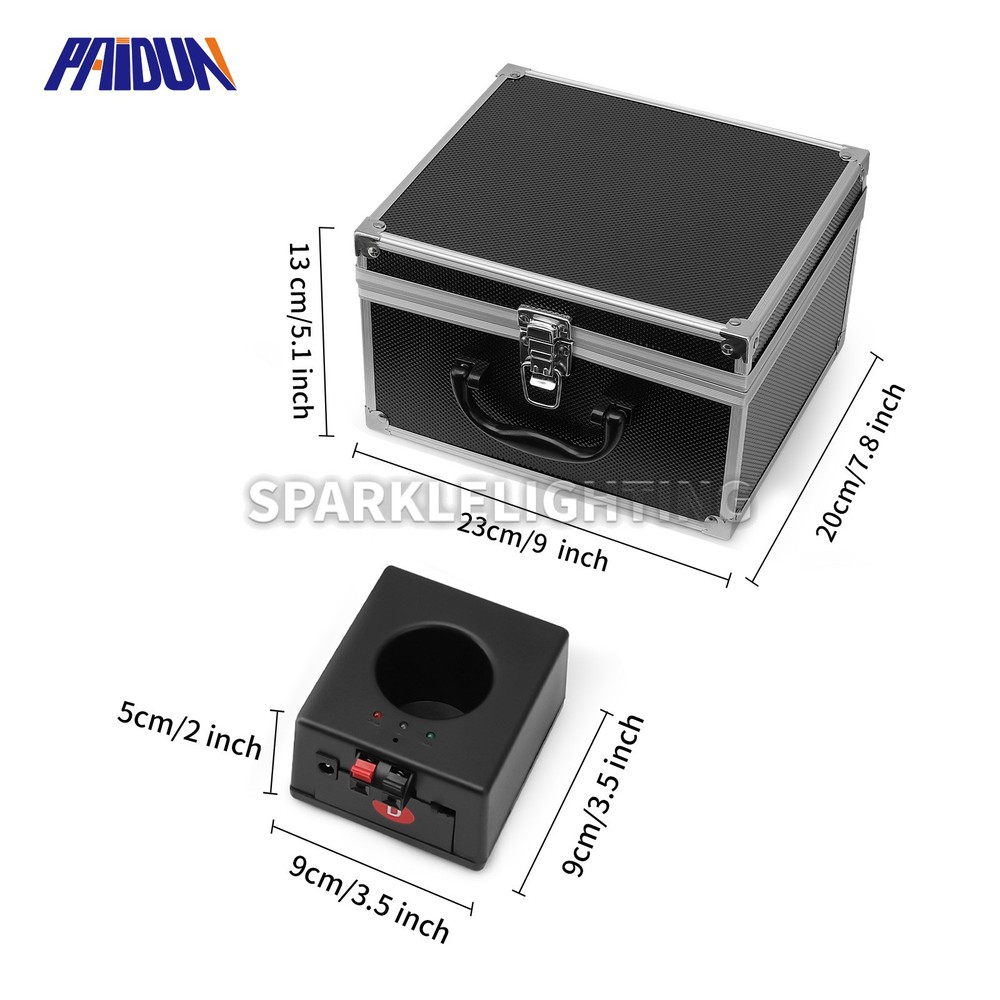 PAIDUN 8 x Cold Spark Machine Firework Base Kit Double Remote Control with Case