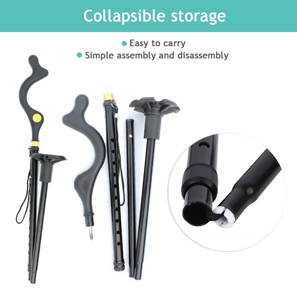 Retractable Posture Correcting Cane Folding Adjustable Safety Walking Cane Stick