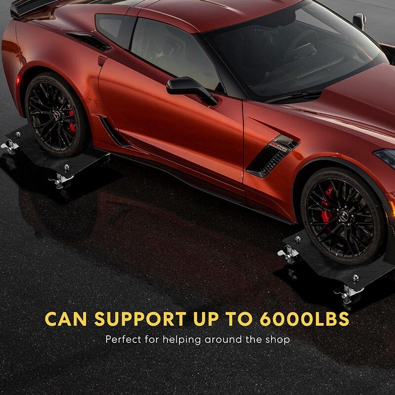 2/4pcs Car Dolly Wheel Heavy Duty Skate Auto Repair Dolly Slide 6000lbs Load