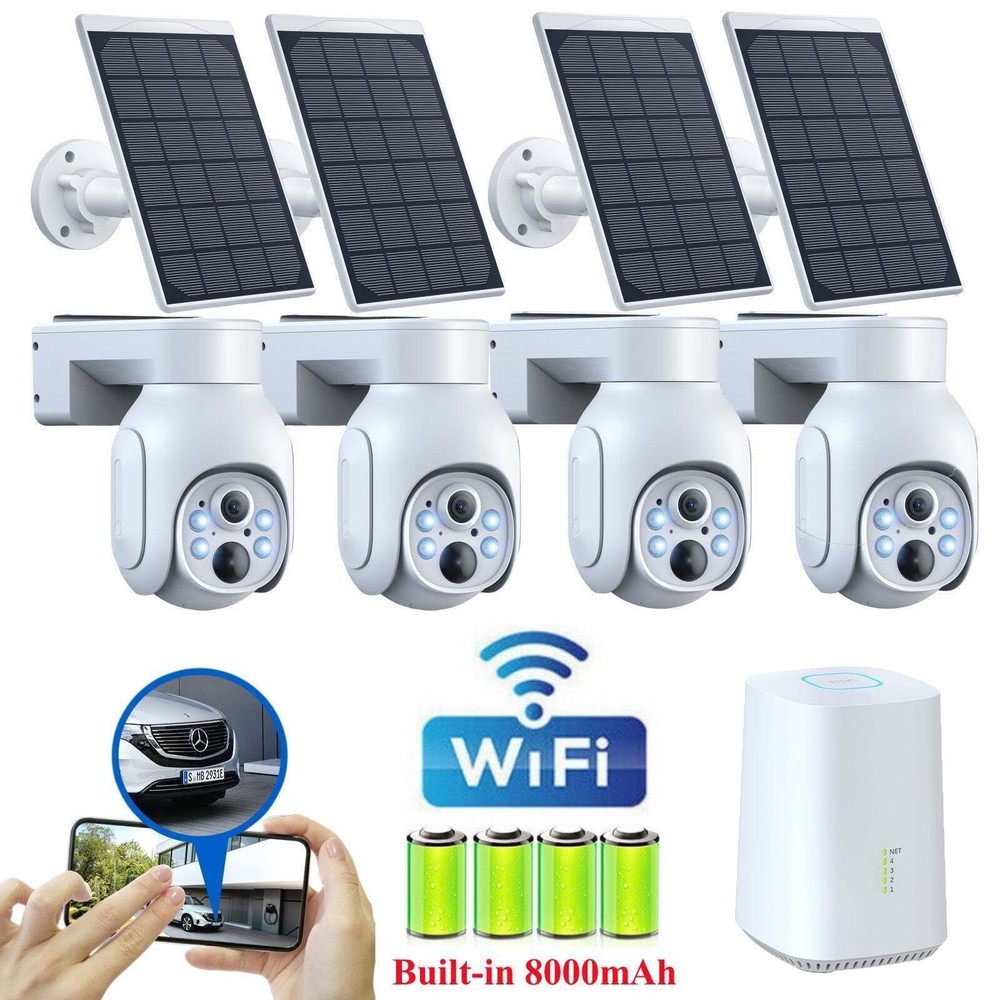 4MP Wireless CCTV Security Camera System Solar & Battery Powered Wifi PTZ Camera