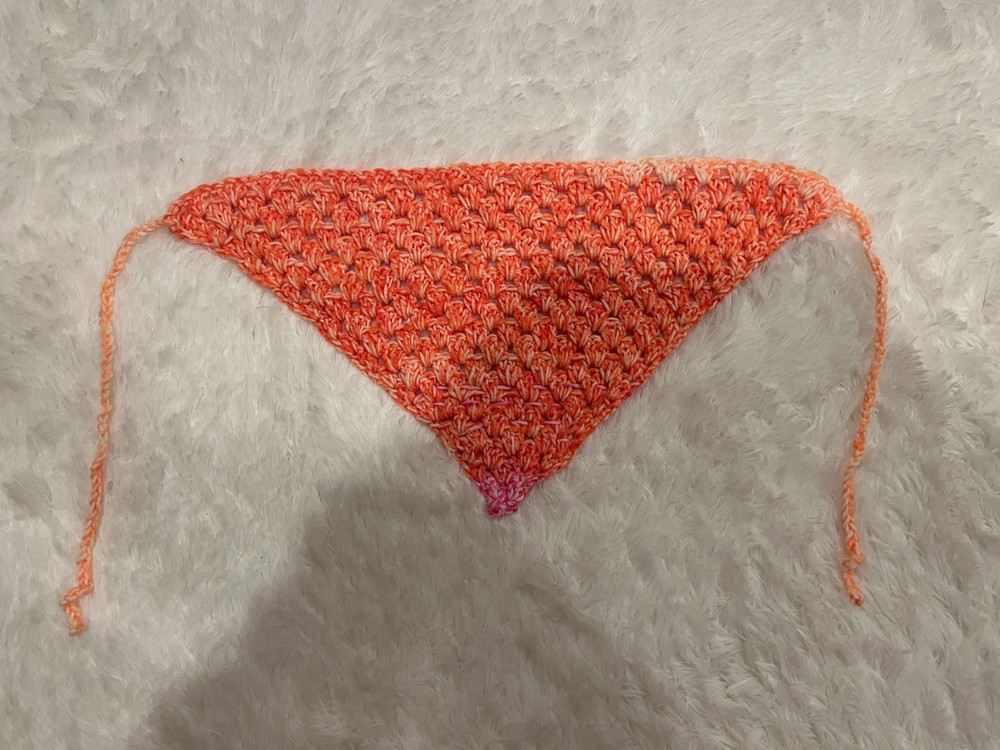 Hand Crocheted Bandana, Orange