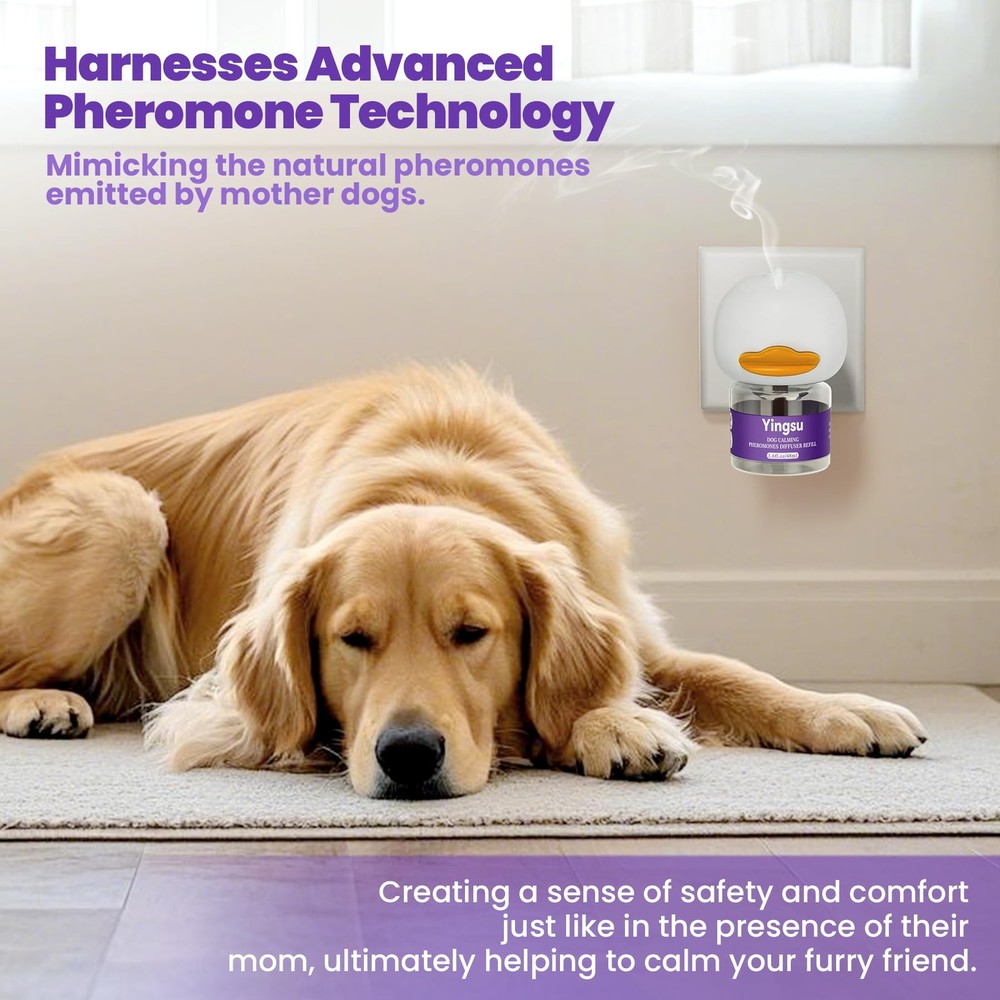 Dog Calming Diffuser, 4 in 1 Puppy Pheromones Calming Diffuser, Relaxing Pher...