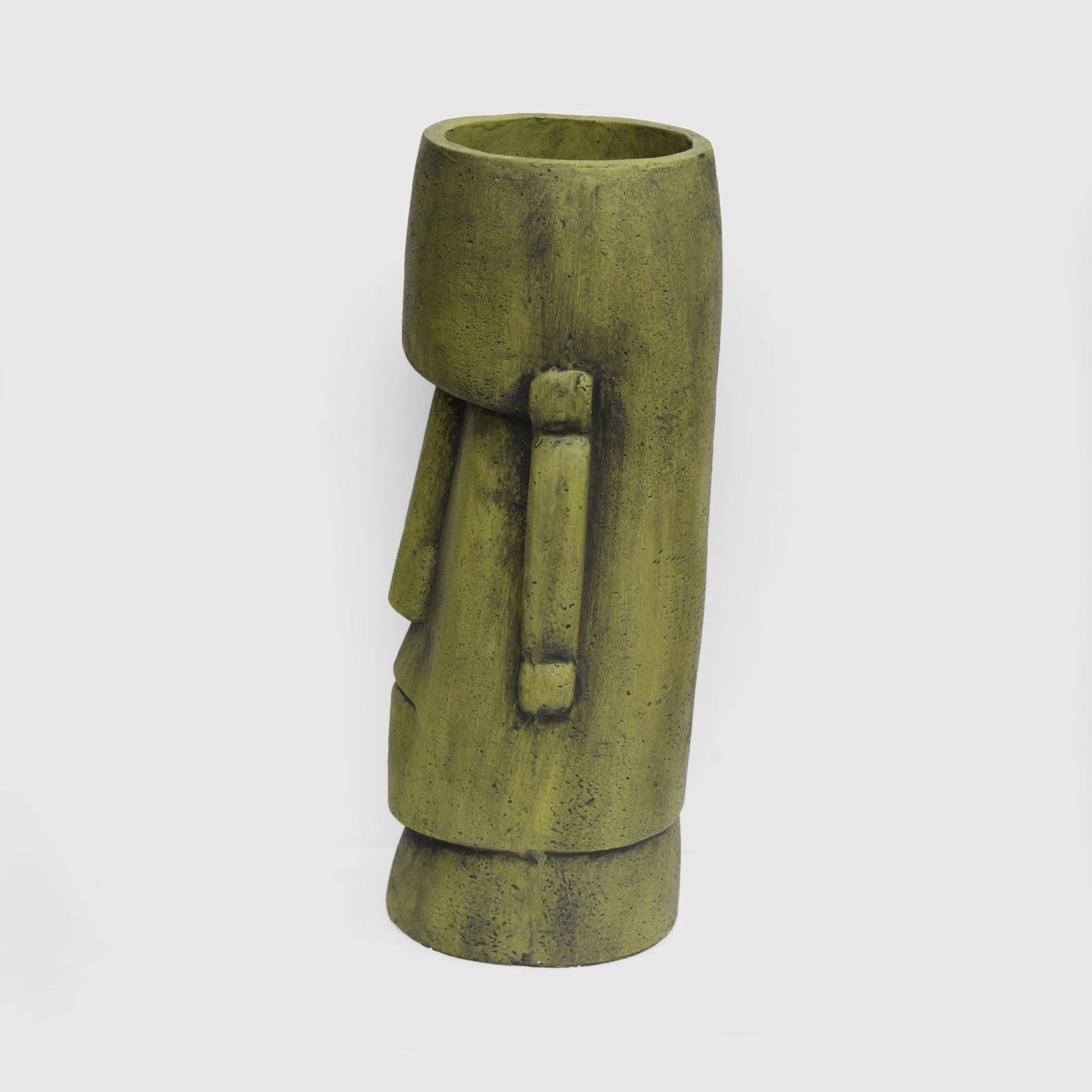 Major Outdoor Easter Island Tiki Urn, Antique Green Finish