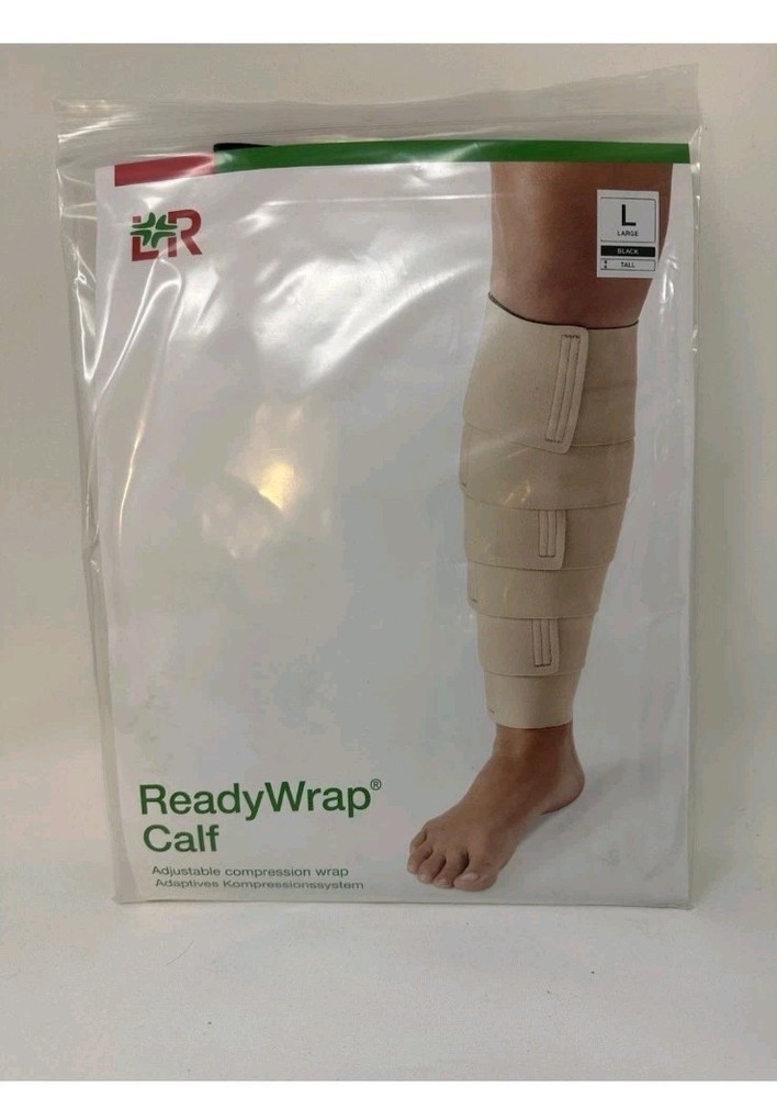 L & R Ready Wrap Compression Calf , Black Tall Large NEW