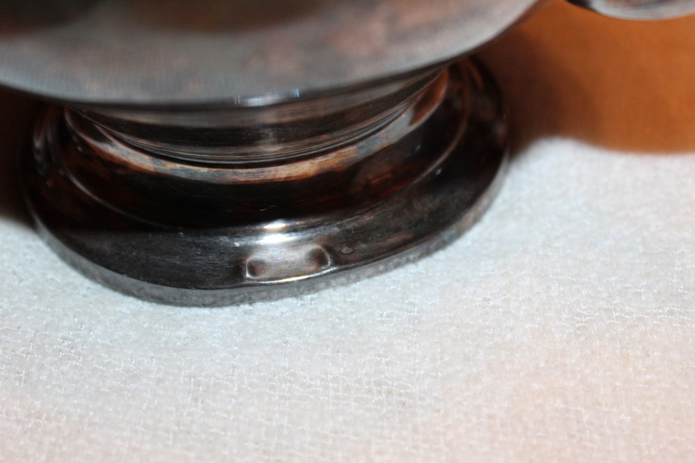 Leonard Silverplate Silver on Copper Teapot Creamer Sugar Bowl Tray Set