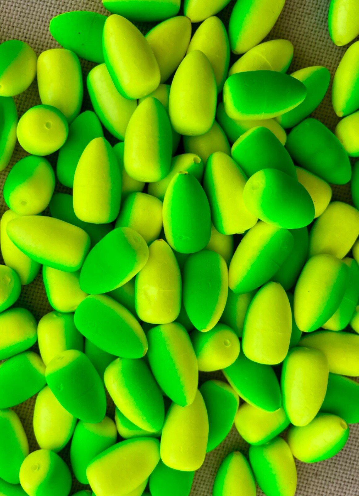 Bullet Floats, pompano surf fishing, custom colors, 20 pack (20mm)