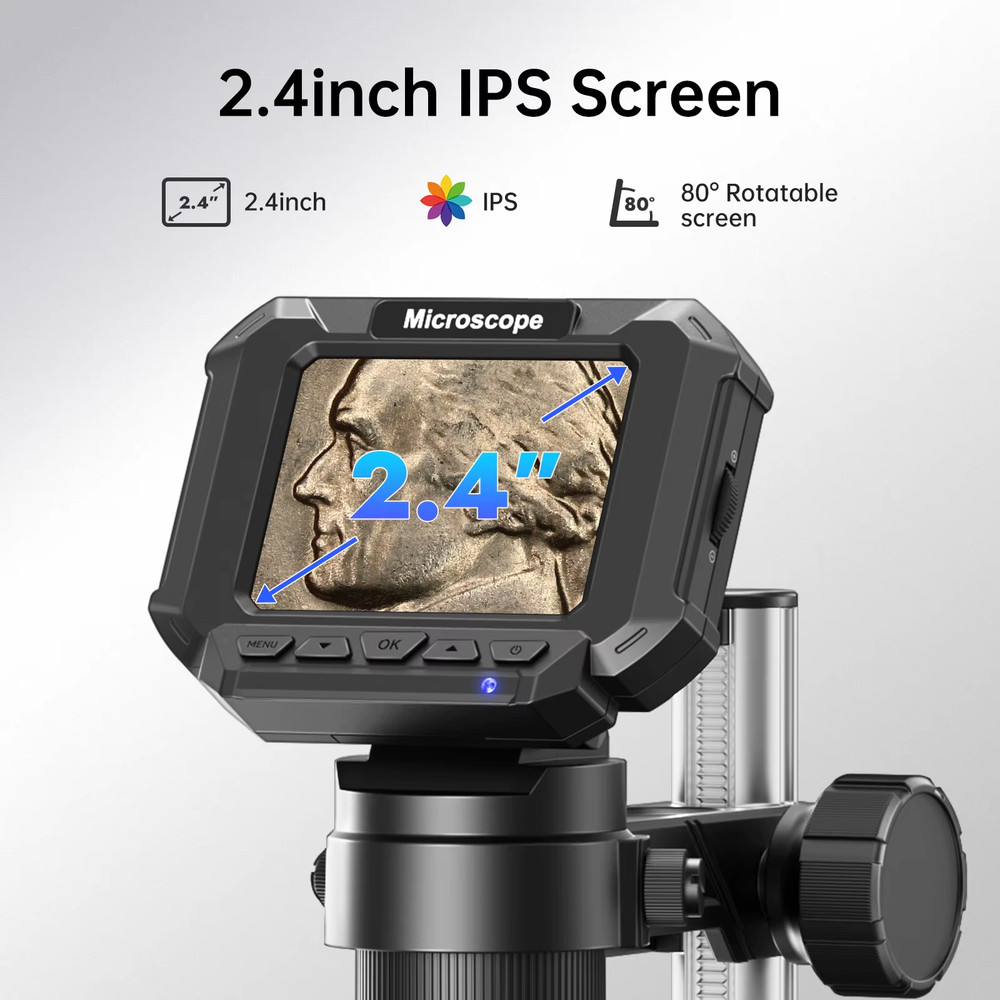 Digital Microscope 2.4inch USB Microscope for Electronic, Edcation, Repair, Coin