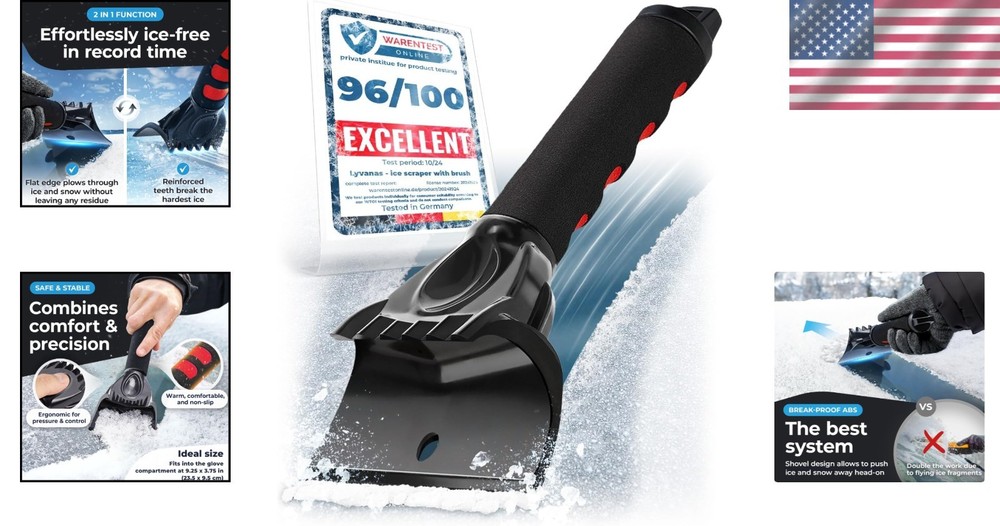 Professional Snow Scraper for Windshield - Safe & Quick Ice Removal Solution