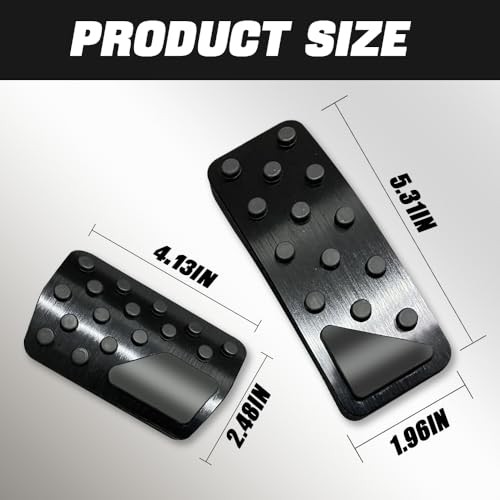 2PCS Brake Foot Pedals, Aluminum Brake Kits, Foot Pedal Pad Replacement, Black