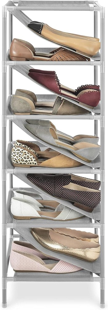 Whitmor Spacemaker Shoe Tower, 5-Tier, Gray