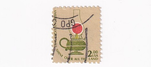 STAMP US SCOTT 1611 "Kerosene Table Lamp" $2 USED 1978 - I