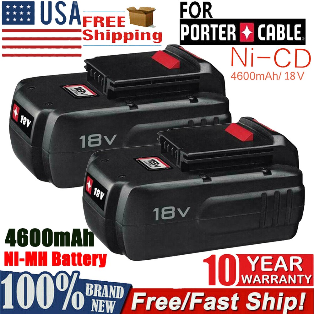 2Pack 18V Replace Battery for Porter Cable PC18B 18-Volt Cordless Tools /charger